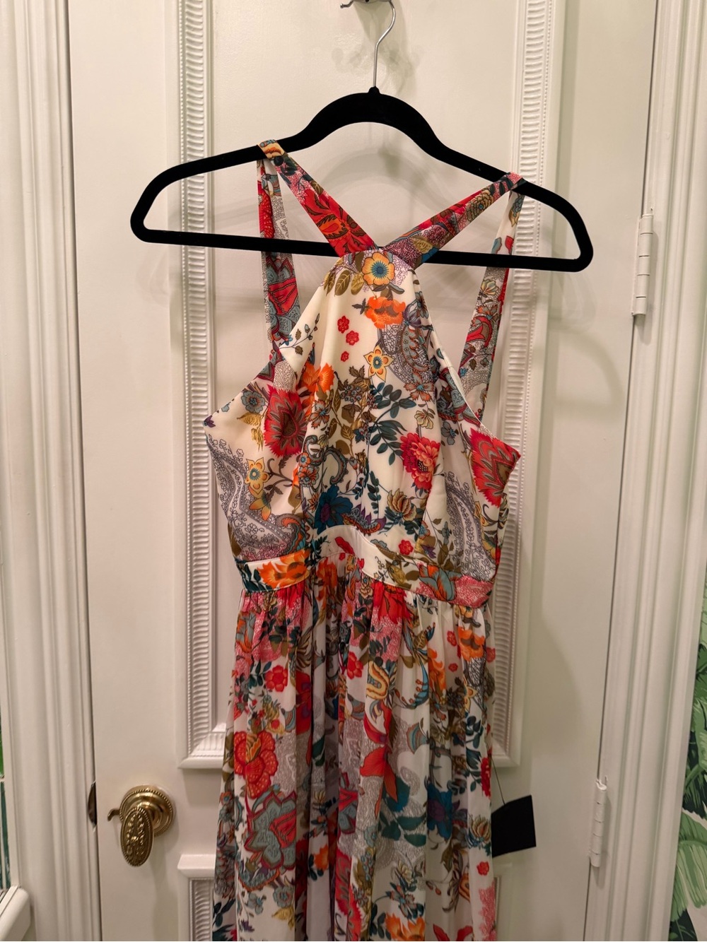 NWT Lulus Lilja Cream Floral Print Sleeveless Maxi Dress, Size Medium - Picture 5 of 9